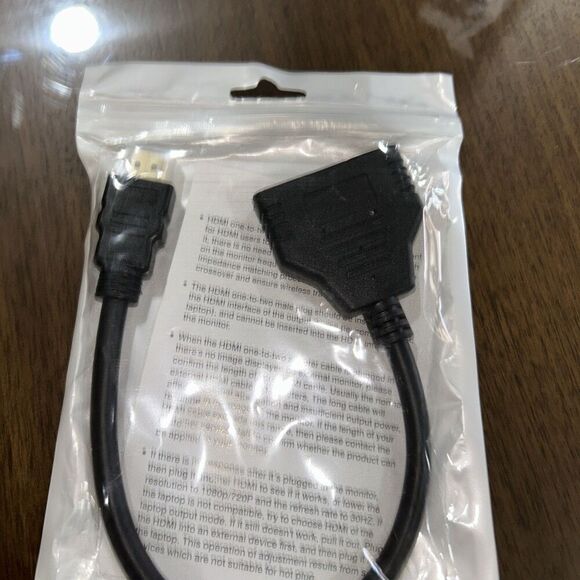 HDMI one-to-two male plug, which is an HDMI splitter. - Picture 2 of 5